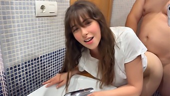 A Cute Girl Gets Creampied By Her Stepdad In The Bathroom